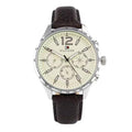 Tommy Hilfiger Gavin Chronograph White Dial Brown Leather Strap Watch for Men - 1791467