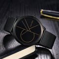 Calvin Klein Minimal Black Dial Black Mesh Bracelet Watch for Men - K3M214X1