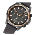 Tommy Hilfiger Mason Black Dial Black Rubber Strap Watch for Men - 1791792