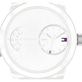 Tommy Hilfiger Denim White Dial White Rubber Strap Watch for Men - 1791558