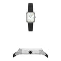 Emporio Armani Gioia Analog Mother of Pearl Dial Black Leather Strap Watch For Women - AR11148