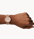 Fossil Carlie Rose Gold Dial Rose Gold Steel Strap Watch for Women - ES4301