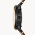 Fossil Commuter Automatic Black Dial Brown Leather Strap Watch for Men - ME3158