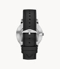 Fossil The Minimalist Carbon Series Black Dial Black Leather Strap Watch for Men - FS5497