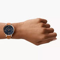 Fossil Jacqueline Three Hand Date Luggage Blue Dial Brown Leather Strap Watch for Women - ES4274