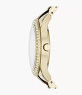 Fossil Stella Multifunction Gold Dial Two Tone Steel Strap Watch for Women - ES4757