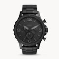 Fossil Nate Chronograph Black Dial Black Steel Strap Watch for Men - JR1401