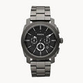 Fossil Machine Chronograph Black Dial Grey Steel Strap Watch for Men - FS4662