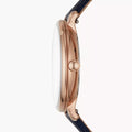 Fossil Jacqueline Blue Dial Blue Leather Strap Watch for Women - ES4673