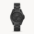 Fossil Riley Multifunction Black Dial Black Steel Strap Watch for Women - ES4519