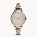 Fossil Georgia Bone Grey Dial Beige Leather Strap Watch for Women - ES2830