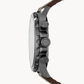 Fossil Nate Chronograph Grey Dial Brown Leather Strap Watch for Men - JR1424