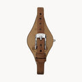 Fossil Georgia White Dial Brown Leather Strap Watch for Women - ES3060