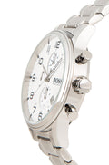 Hugo Boss Aeroliner Chronograph White Dial Silver Steel Strap Watch for Men - 1513182