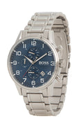 Hugo Boss Aeroliner Blue Dial Silver Steel Strap Watch for Men - 1513183