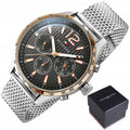 Tommy Hilfiger Gavin Chronograph Quartz Grey Dial Silver Mesh Bracelet Watch for Men - 1791466