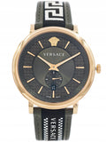 Versace V-Circle Quartz Green Dial Green Leather Strap Watch for Men - VEBQ01519