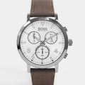 Hugo Boss Spirit White Dial Brown Nylon Strap Watch for Men - 1513690