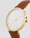 Michael Kors Pyper Quartz Silver Dial Brown Leather Watch For Women - MK2740