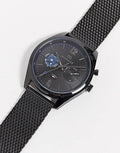 Tommy Hilfiger Deacon Analog Black Dial Black Mesh Bracelet Watch for Men - 1791547