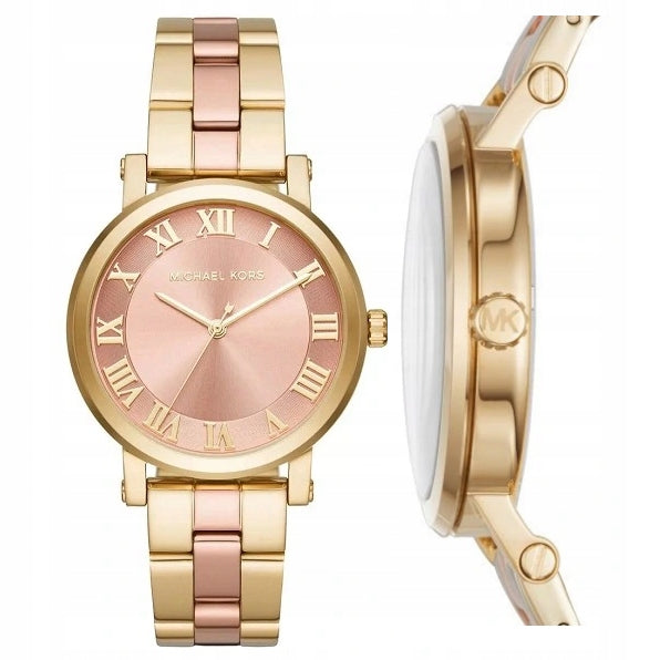 Michael Kors Norie Gold Dial Two Tone Steel Strap Watch for Women - MK3586