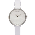 Calvin Klein Rise White Grey Dial White Leather Strap Watch for Women - K7A231L6