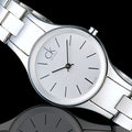Calvin Klein Simplicity White Dial Silver Steel Strap Watch for Women - K4323126