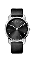 Calvin Klein City Black Dial Black Leather Strap Watch for Men - K2G21107