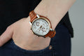 Fossil Boyfriend Chronograph White Dial Brown Leather Strap Watch for Women - ES3837