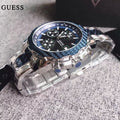 Guess Octane Chronograph Blue Dial Two Tone Steel Strap Watch for Men - W1046G2