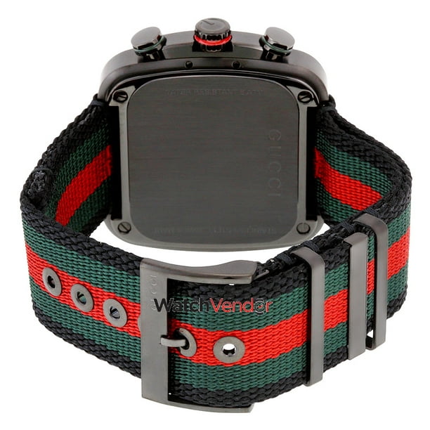 Gucci Coupe Chronograph Quartz Black Two Tone NATO Strap Watch For Men - YA131202