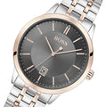 Hugo Boss Classic Grey Dial Two Tone Steel Strap Watch for Men - 1513688