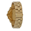 Marc Jacobs Blade Chronograph Blue Dial Gold Steel Strap Watch for Women - MBM3307