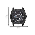 Fossil Machine Chronograph Black Dial Black Steel Strap Watch for Men - FS4552