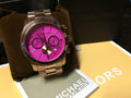 Michael Kors Runway Pink Dial Rose Gold Steel Strap Watch for Women - MK5931