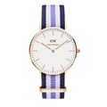 Daniel Wellington Classic Trinity White Dial Three Tone Nylon Strap Watch For Women - 0509DW