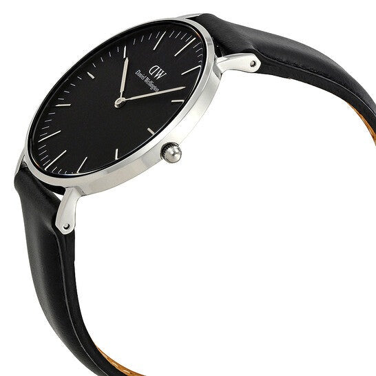 Daniel Wellington Classic Sheffield Black Dial Black Leather Strap Watch For Women - DW00100145