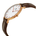 Daniel Wellington Classic York White Dial Brown Leather Strap Watch For Women - DW00100038