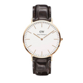 Daniel Wellington Classic York White Dial Brown Leather Strap Watch For Men - DW00100011