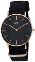 Daniel Wellington Classic Cornwall Black Dial Black NATO Strap Watch For Women - DW00100150