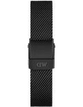 Daniel Wellington Petite Ashfield Black Dial Black Mesh Strap Watch For Women - DW00100245
