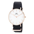 Daniel Wellington Classic Petite Cornwall White Dial Green NATO Strap Watch For Women - DW00100253