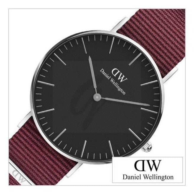Daniel Wellington Classic Roselyn Black Dial Maroon Nylon Strap Watch For Women - DW00100274