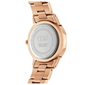 Daniel Wellington Iconic Link Black Dial Rose Gold Steel Strap Watch For Men - DW00100344