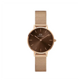 Daniel Wellington Petite Amber Brown Dial Gold Mesh Strap Watch For Women - DW00100476