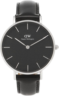 Daniel Wellington Petite Sheffield Black Dial Black Leather Strap Watch For Women - DW00100180