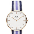 Daniel Wellington Classic Trinity White Dial Three Tone Nylon Strap Watch For Women - 0509DW