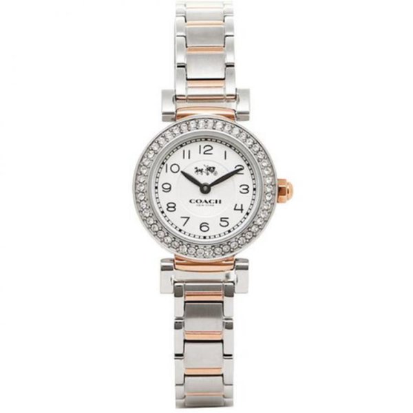 Coach Madison Crystals Silver Dial Two Tone Steel Strap Watch for Women - 14502404