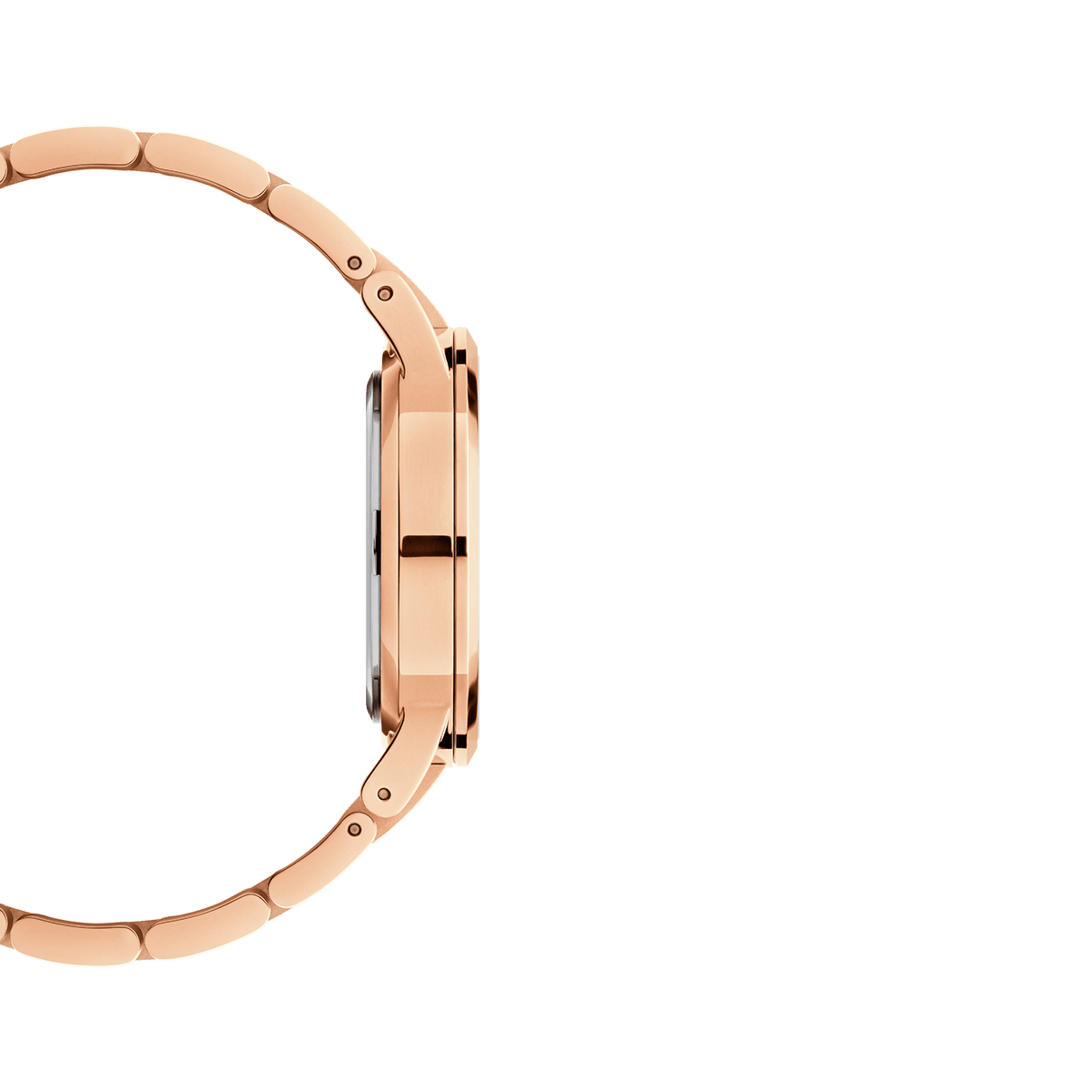 Daniel Wellington Iconic Link Analog Black Dial Rose Gold Steel Strap Watch For Women - DW00100214