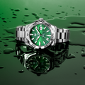 Tag Heuer Aquaracer Calibre 5 Automatic Green Dial Silver Steel Strap Watch for Men - WAY2015.BA0927
